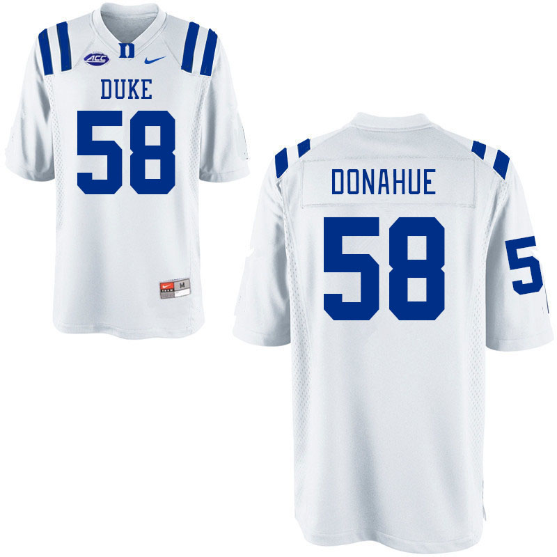 Men #58 Casey Donahue Duke Blue Devils College Football Jerseys Stitched-White - Click Image to Close